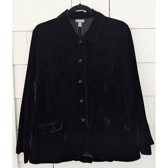 J. Jill Jackets & Blazers - J. Jill Women's Size MP Velvet Jacket w/ Asian Knot Frog Closure & Buttons ~ New